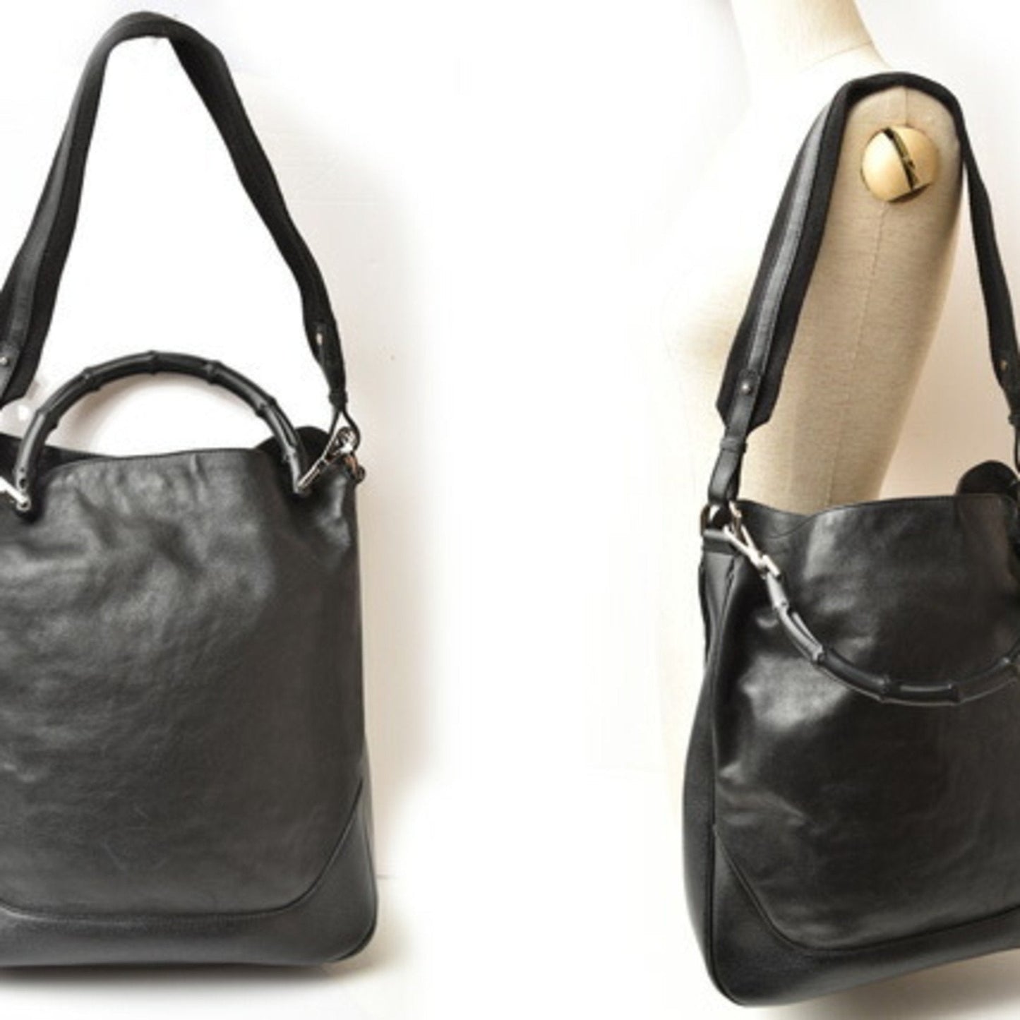 Gucci Black Leather Handbag Shoulder Bag