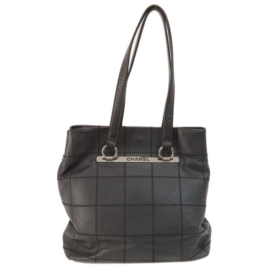 CHANEL Chocolate Bar Tote Bag Caviar Skin Women's