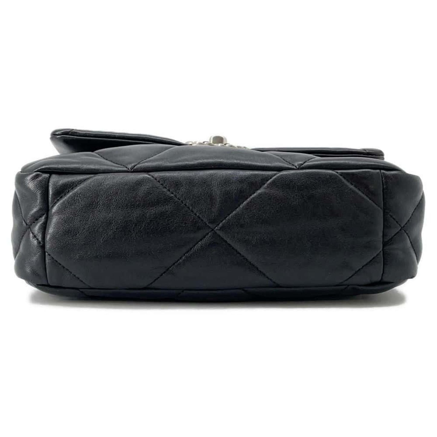 Chanel Chain Shoulder Bag 19 Flap Coco Mark Lambskin AS1160 CHANEL Black