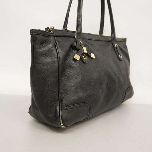 GUCCI ssima Princey 177052 Women's Leather Tote Bag Black