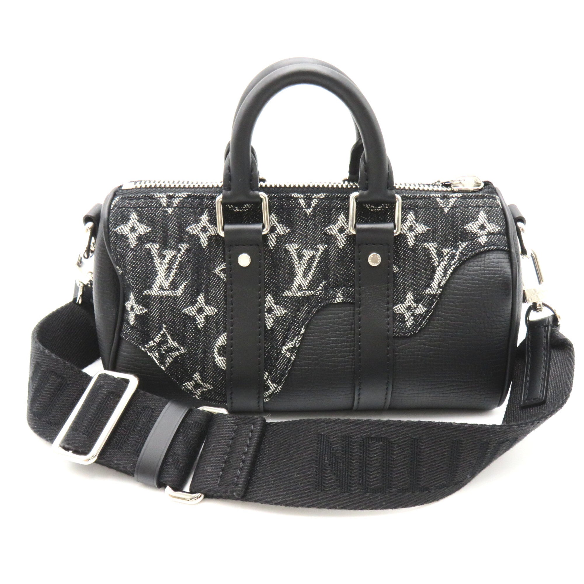 LOUIS VUITTON Drip Keepall XS Black Monogram denim denim leather