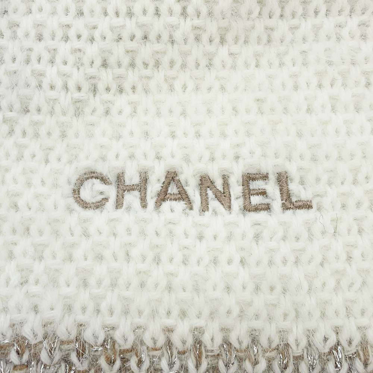 Chanel scarf Angora CHANEL stole white