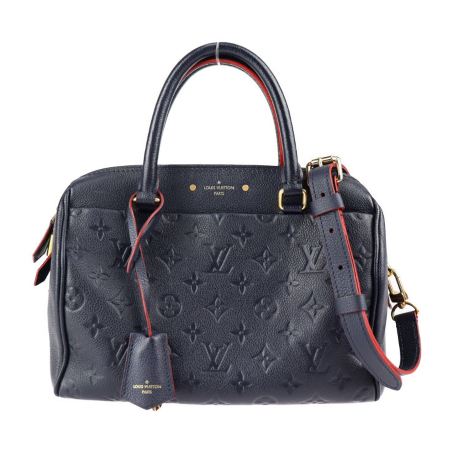 LOUIS VUITTON Speedy Bandouliere 25 Handbag M43501 Monogram Empreinte Marine Rouge Gold Hardware 2WAY Shoulder Bag Vuitton