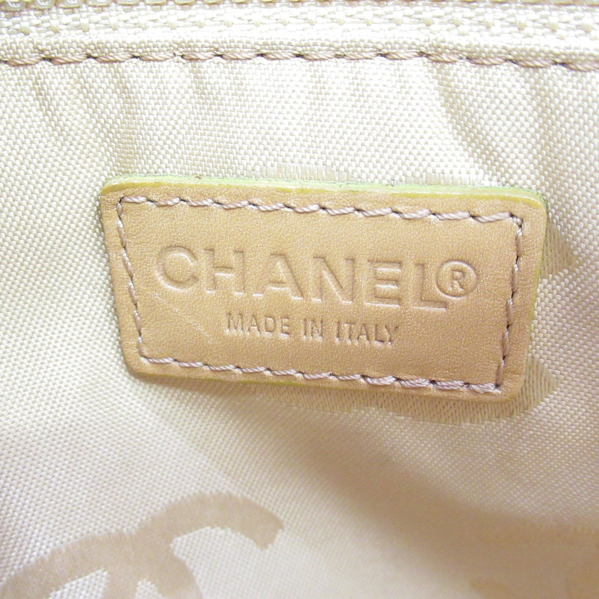 CHANEL Wild Stitch Handbag Beige leather