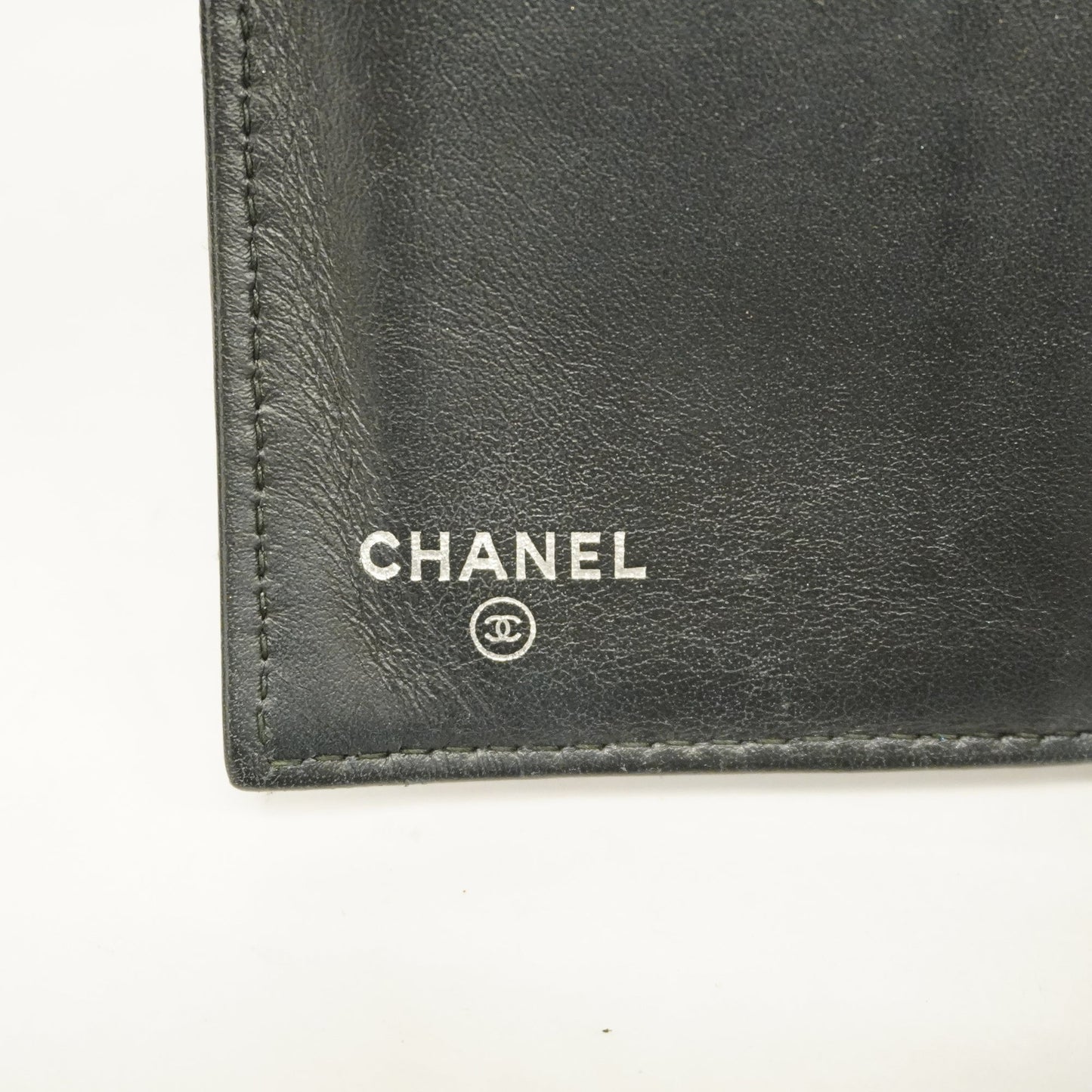 ChanelAuth  Boy  Tri-fold Wallet Silver Metal Fittings Women's Caviar