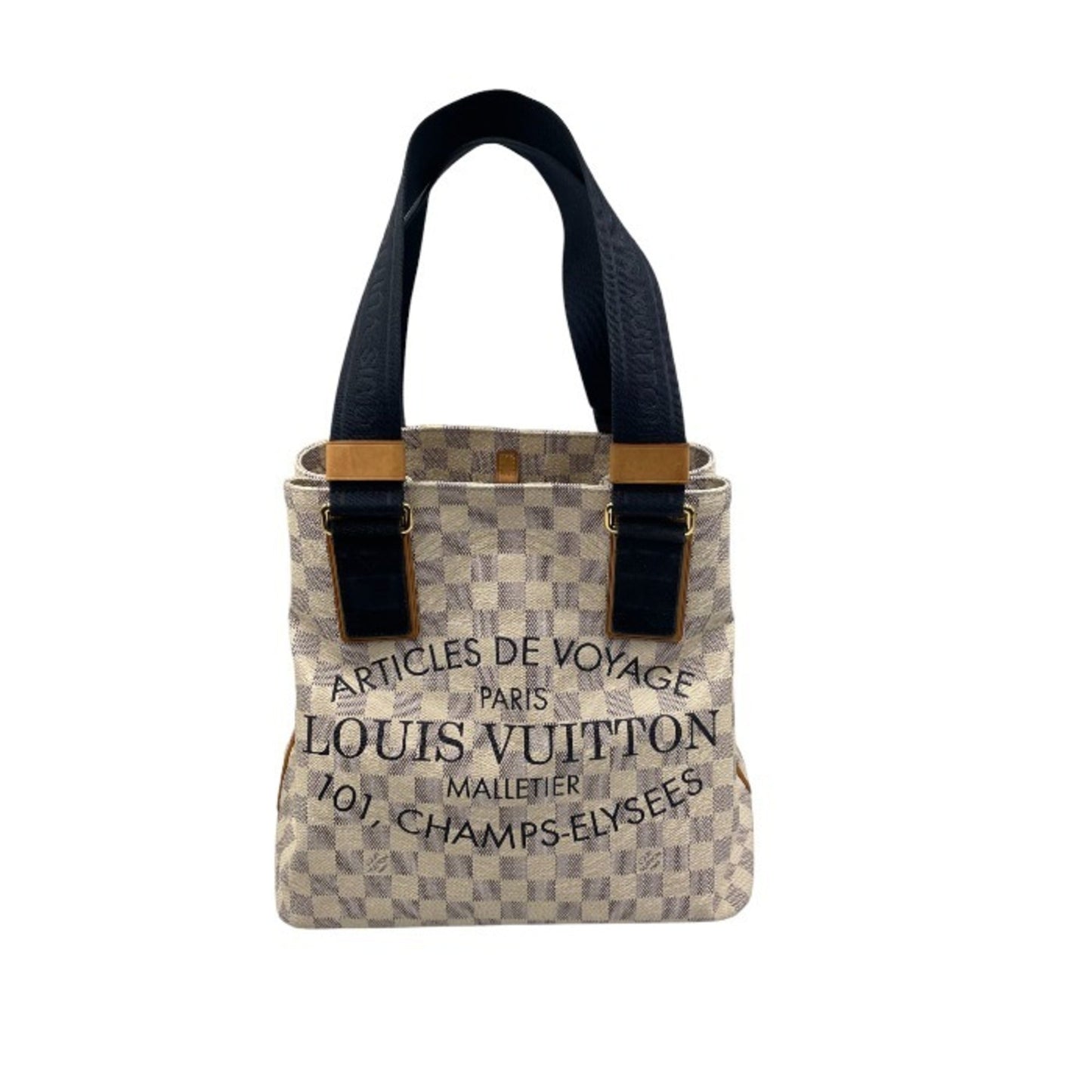 LOUIS VUITTON Damier Azur Plan Soleil Cover PM Tote Bag N41179 Ivory