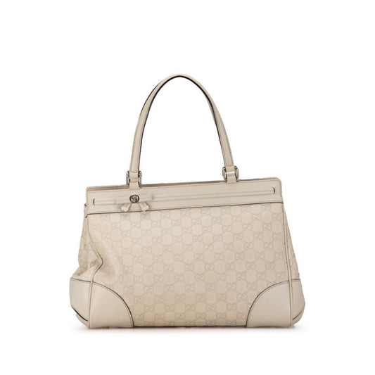 Gucci Beige Ivory Leather Handbag Tote Bag ()