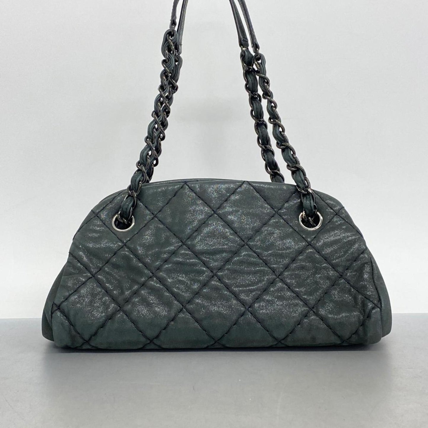 Chanel Shoulder Bag Matelasse Chain Leather Black Women's