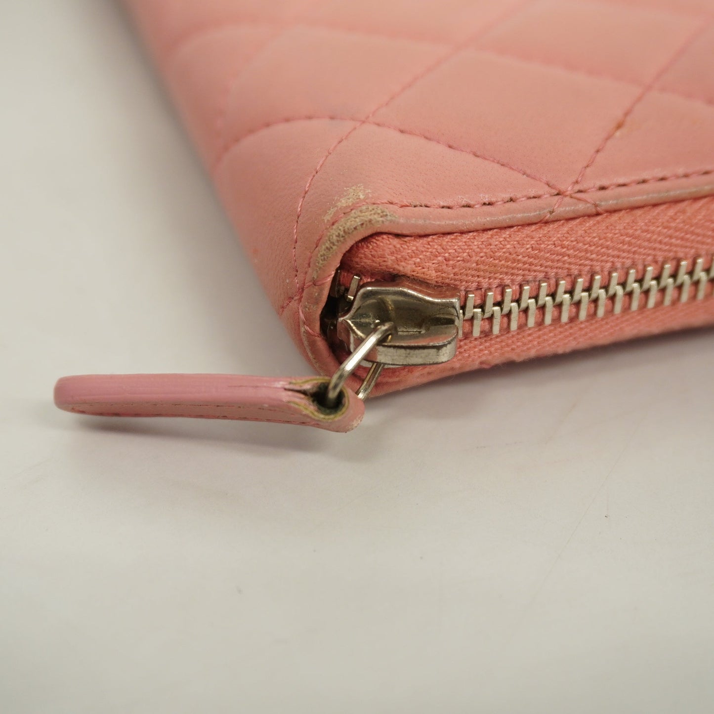 ChanelAuth  Matelasse Long Wallet With Silver Metal Fittings Women's Lambskin