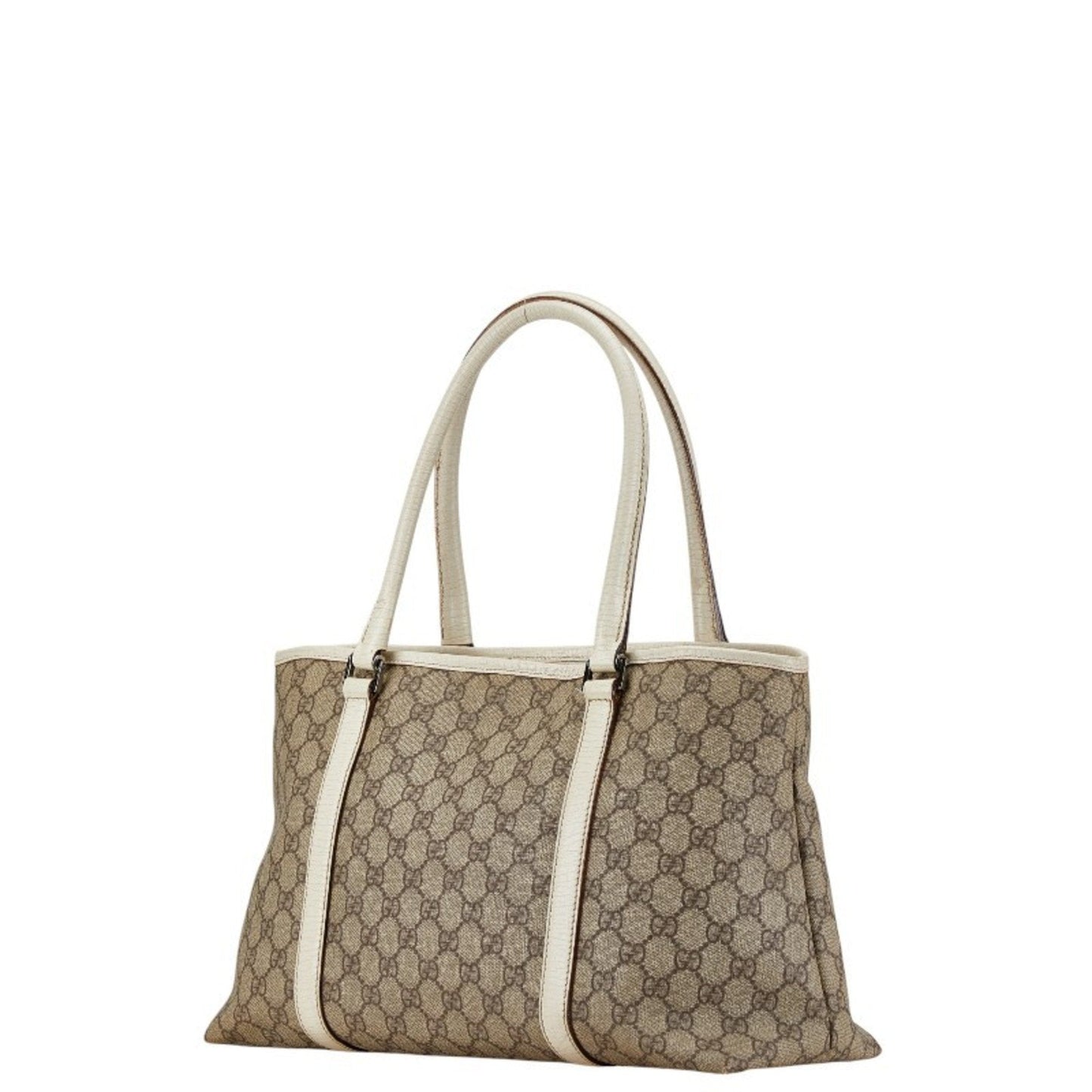 Gucci Beige White Pvc Leather Shoulder Bag Tote Bag