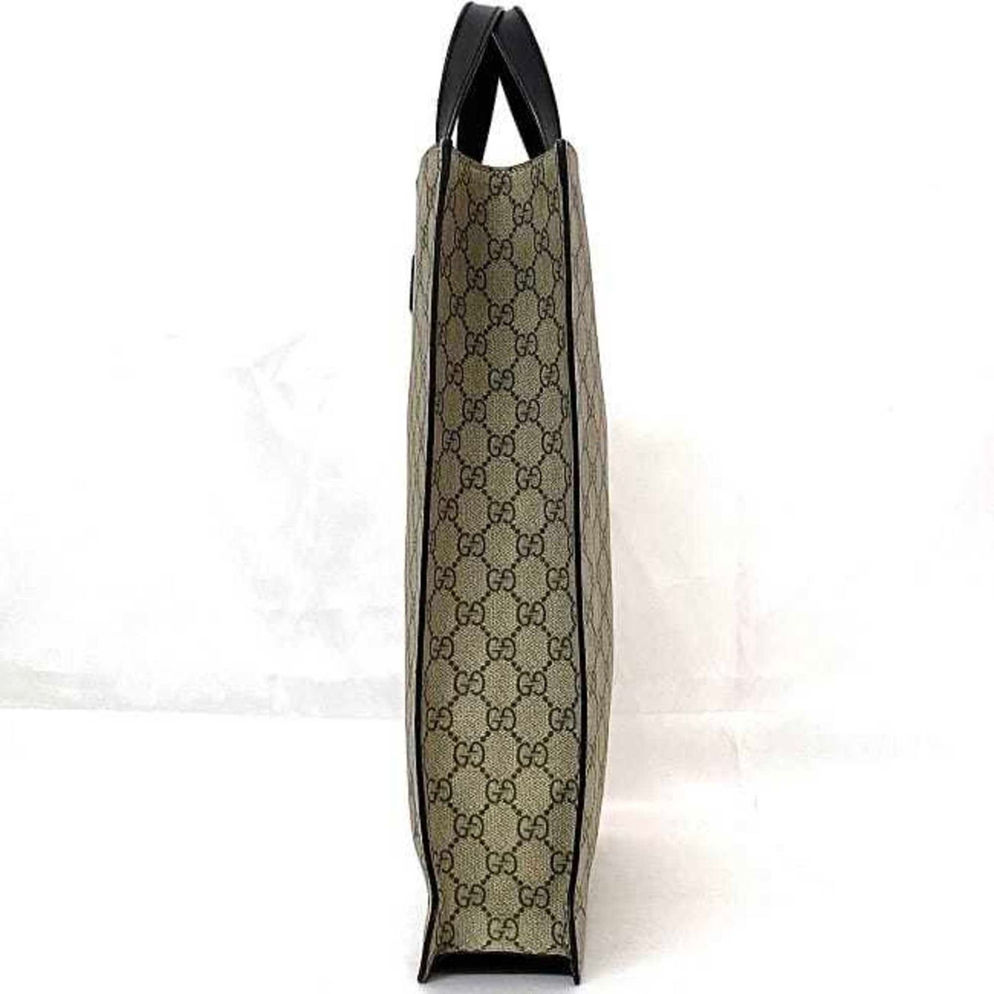 Gucci Beige Black Gg Supreme Tote Bag