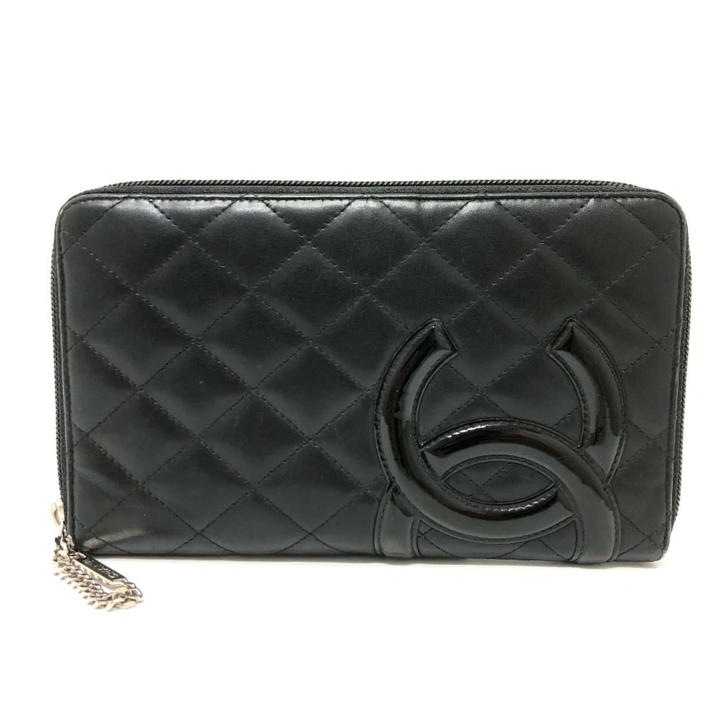 Chanel A26710 Cambon Line organizer travel case wallet Long Wallet Black Pink /SilverHardware