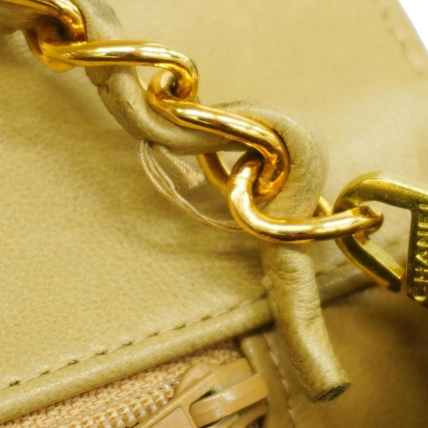 Chanel Shoulder Bag Diana Chain Lambskin Beige Women's