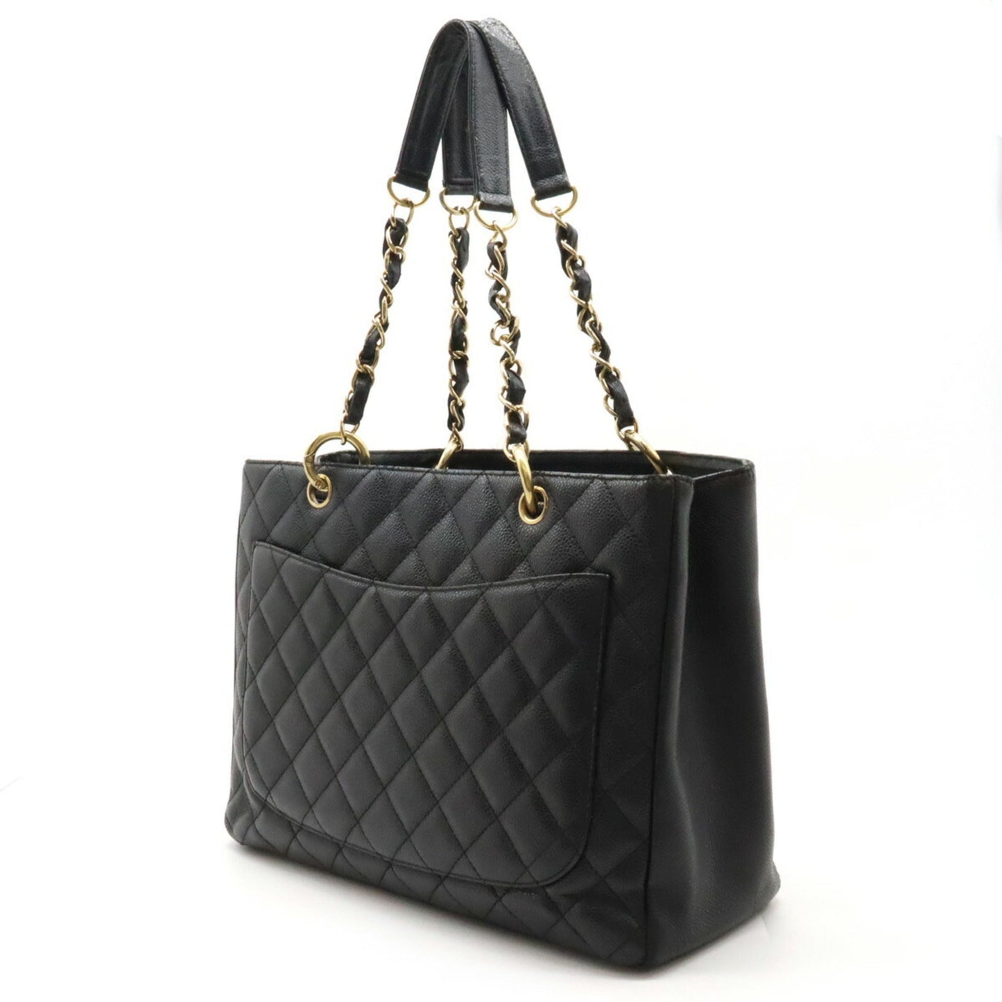 CHANEL Chanel Matelasse Coco Mark GST Tote Chain Bag Shoulder Caviar Skin Black A50995