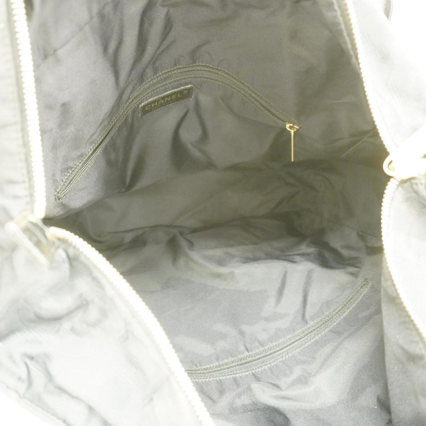 Chanel Tote Bag New Travel Nylon Black Champagne Women's