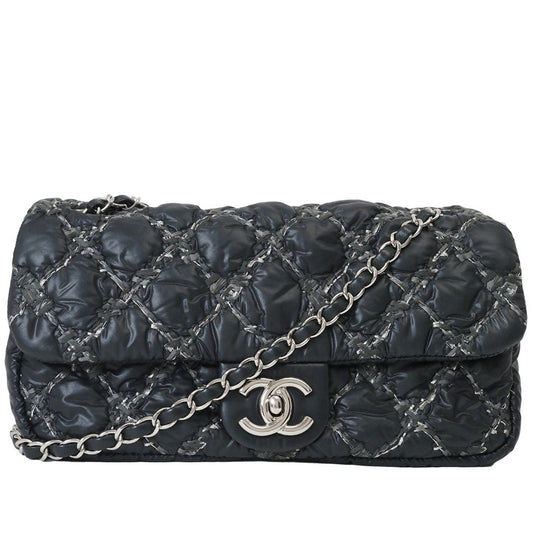 Chanel Parisian Shoulder Matelasse Bag Black A50629 Women's Nylon Chain CHANEL