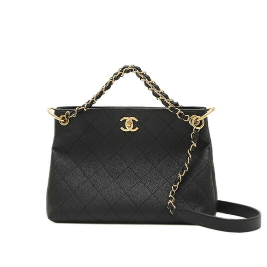 Chanel Matelasse 2-Way Chain Shoulder Bag in Caviar Skin, Black
