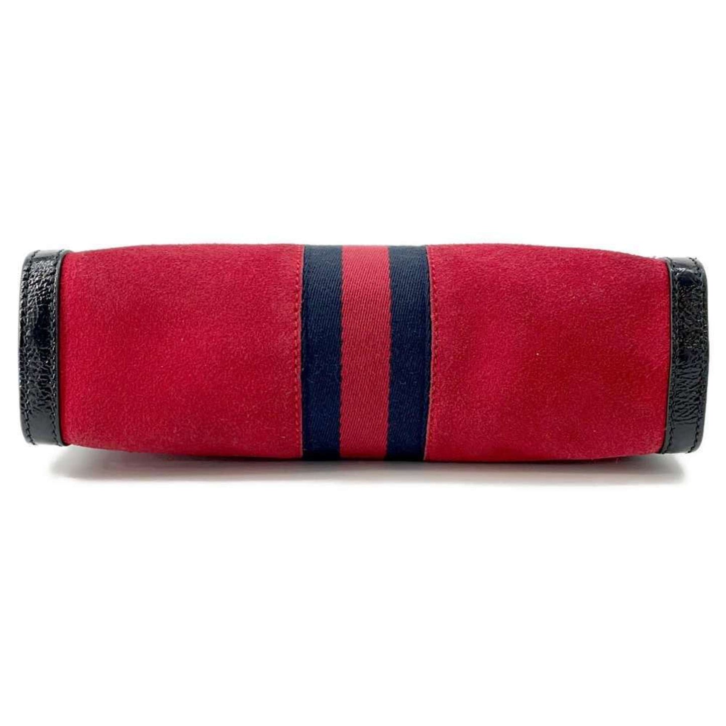 Gucci Black Red Color Suede Pvc Shoulder Bag