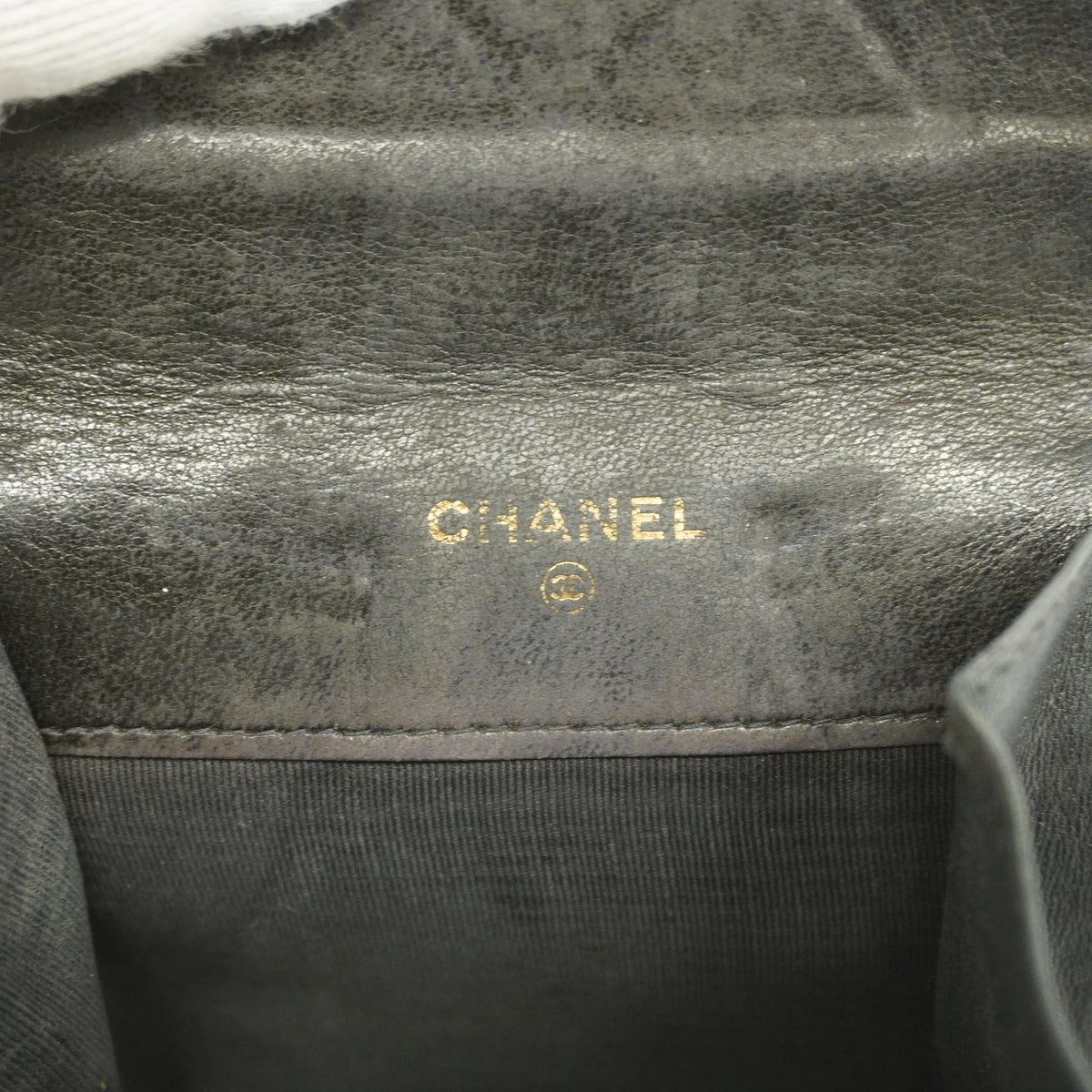 ChanelAuth  Bicolor Gold Metal Fittings Lambskin Coin Purse/coin Case Black