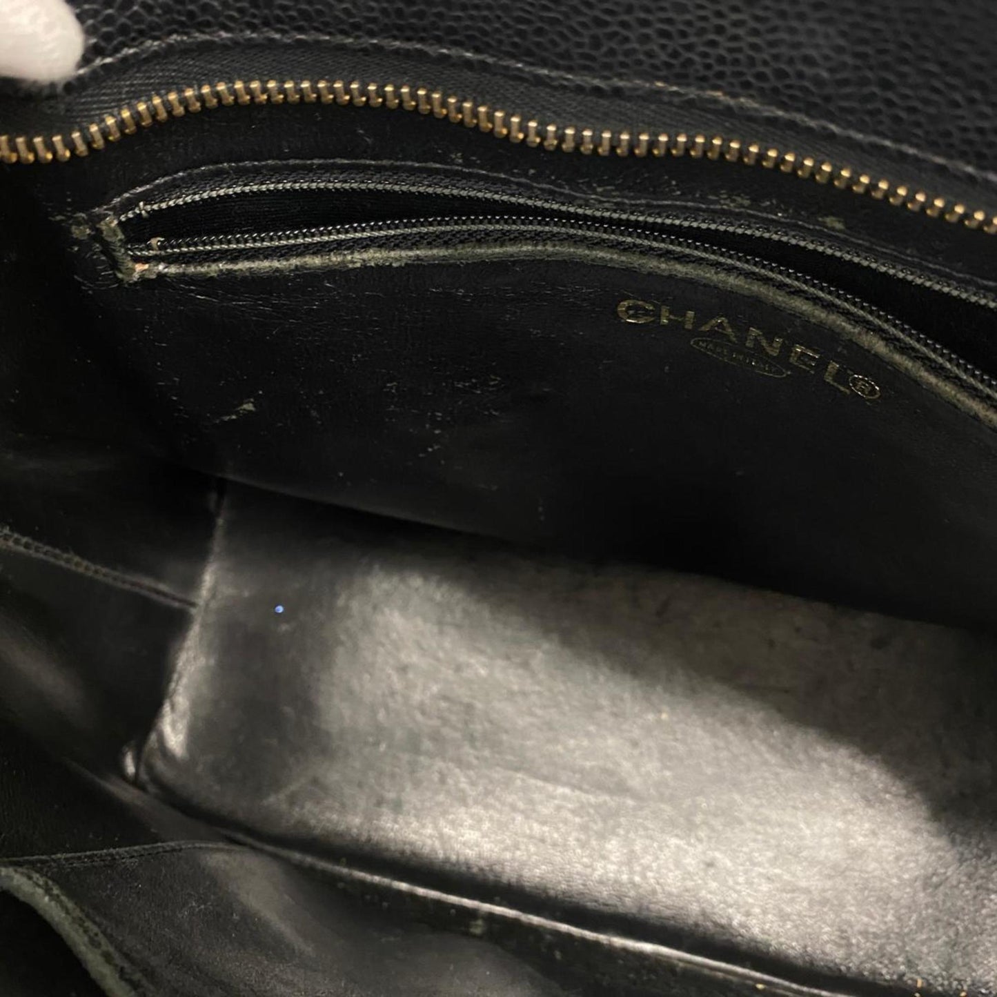 Chanel Tote Bag Reproduction Caviar Skin Black Women's