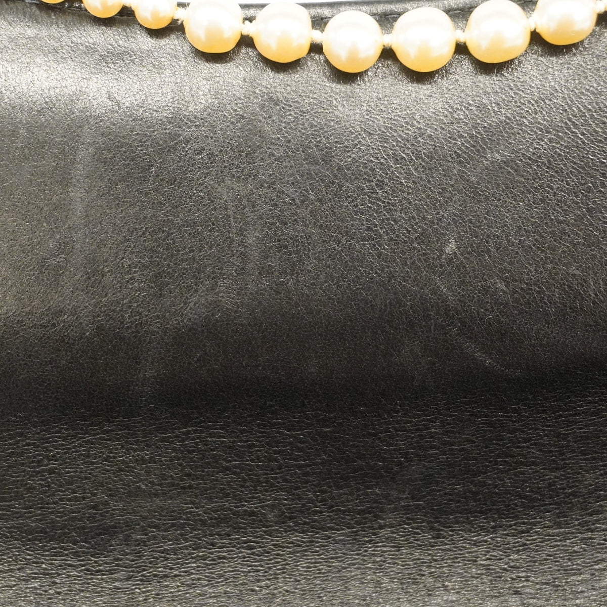ChanelAuth  Chocolate Bar Single Chain Shoulder Bag Women's Leather Black