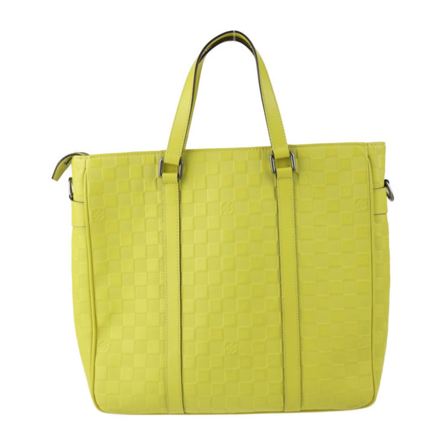 LOUIS VUITTON Tadao PM Tote Bag N41393 Damier Infini Vert Ascede Yellow Silver Hardware Handbag