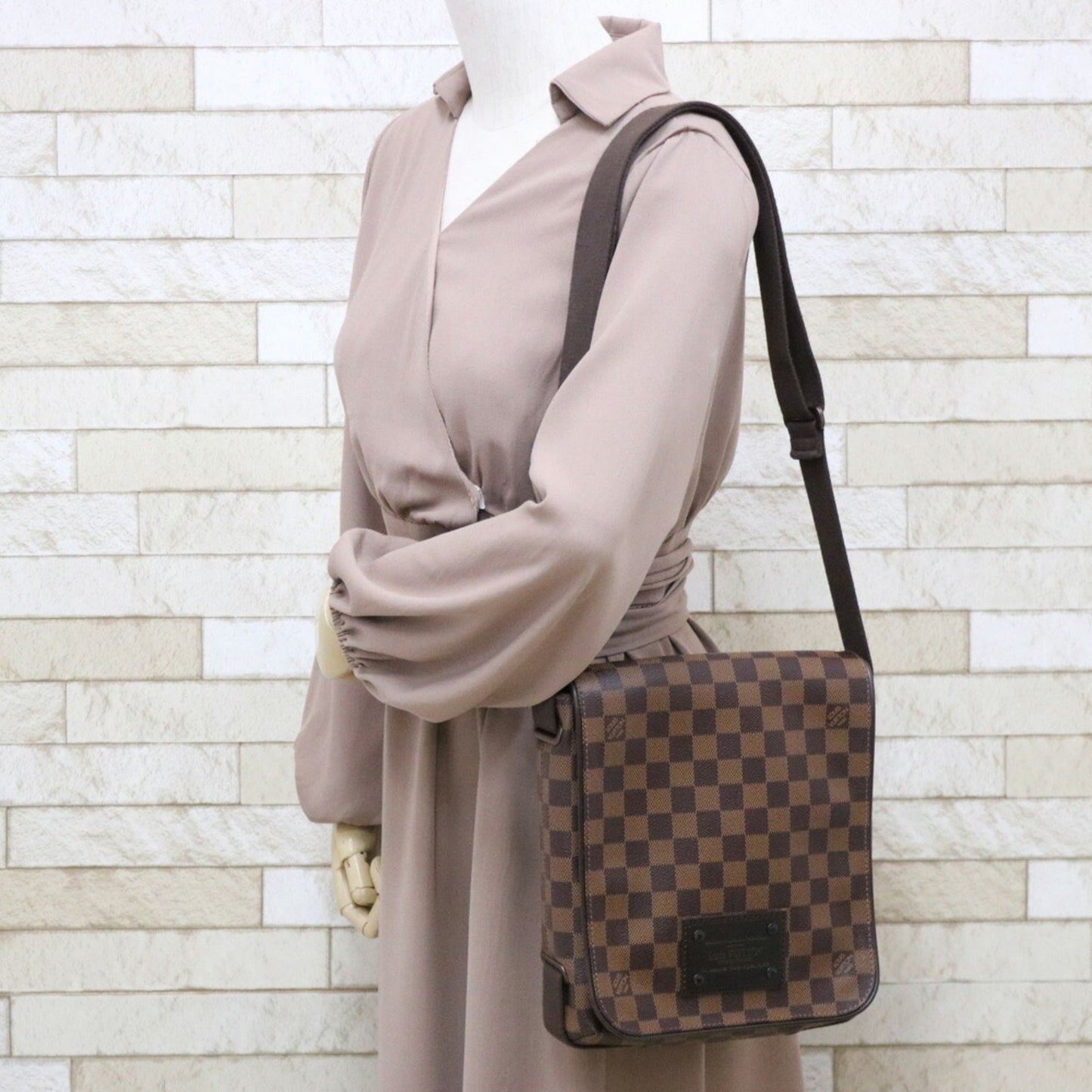 LOUIS VUITTON Shoulder Bag Damier Brooklyn PM N51210 Brown Women's Men's Canvas
