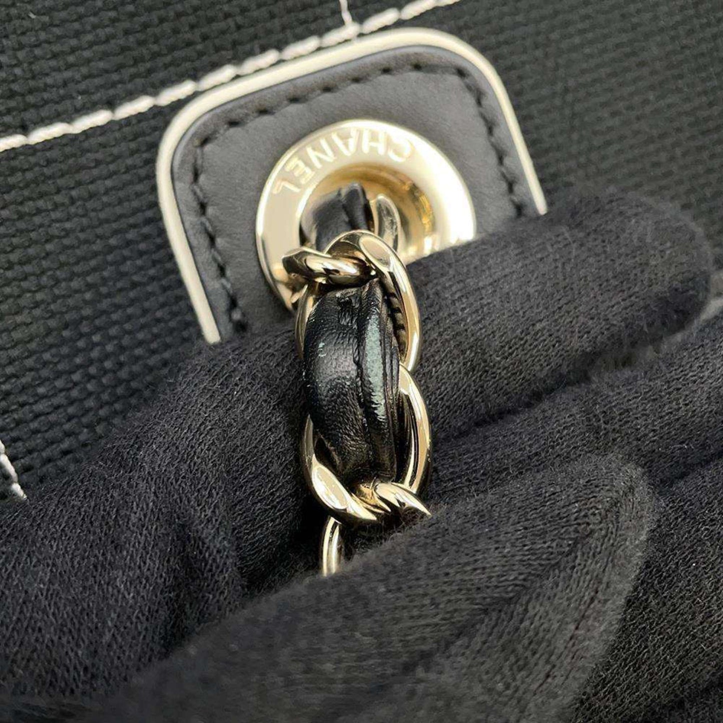 Chanel Tote Bag Deauville Coco Mark GM Canvas A66941 2way CHANEL Black