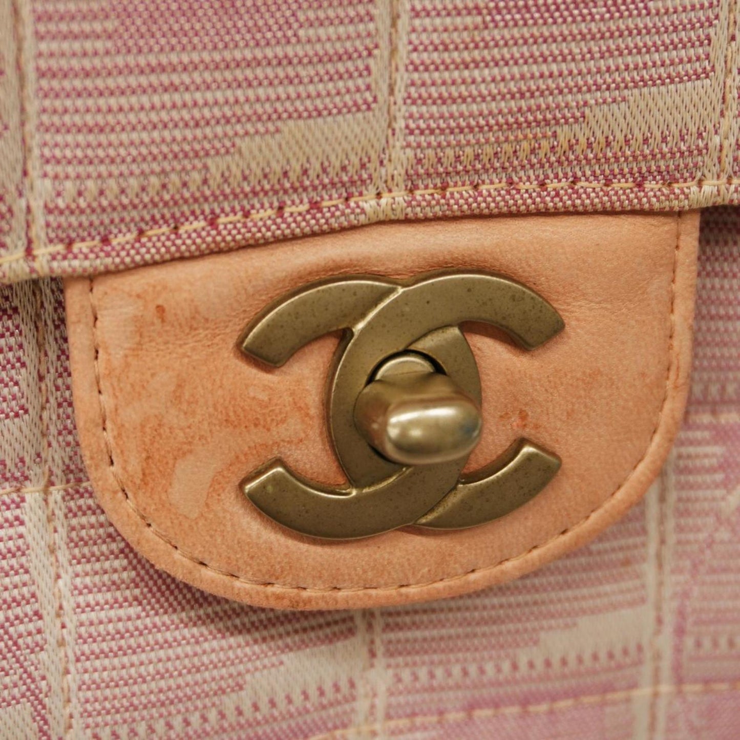 Chanel Shoulder Bag New Travel W Chain Nylon Pink Women's