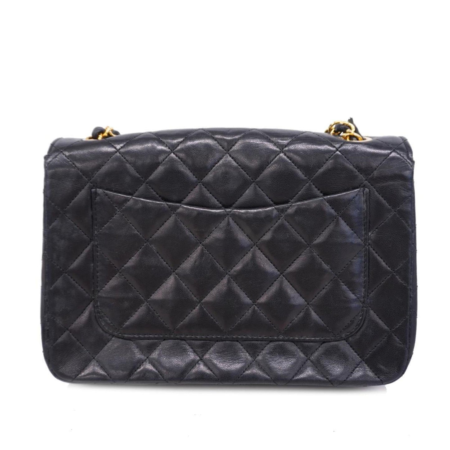 Chanel Shoulder Bag Matelasse Chain Lambskin Black Women's