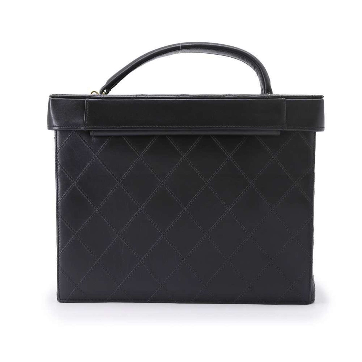 Chanel Vanity Bag Matelasse Coco Mark Bicolor Lambskin CHANEL 2way Shoulder Hand Black