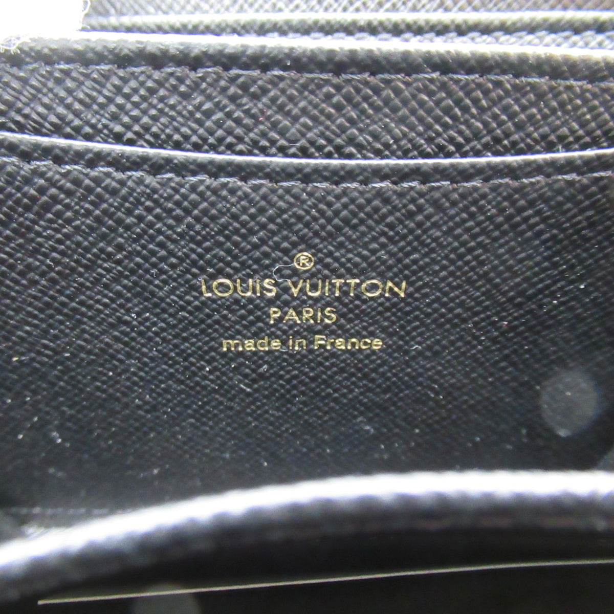 LOUIS VUITTON Zippy coin purse Black Black leather Game on M80305
