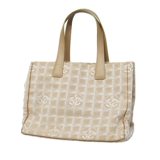 Chanel Tote Bag New Travel Nylon Beige Women's