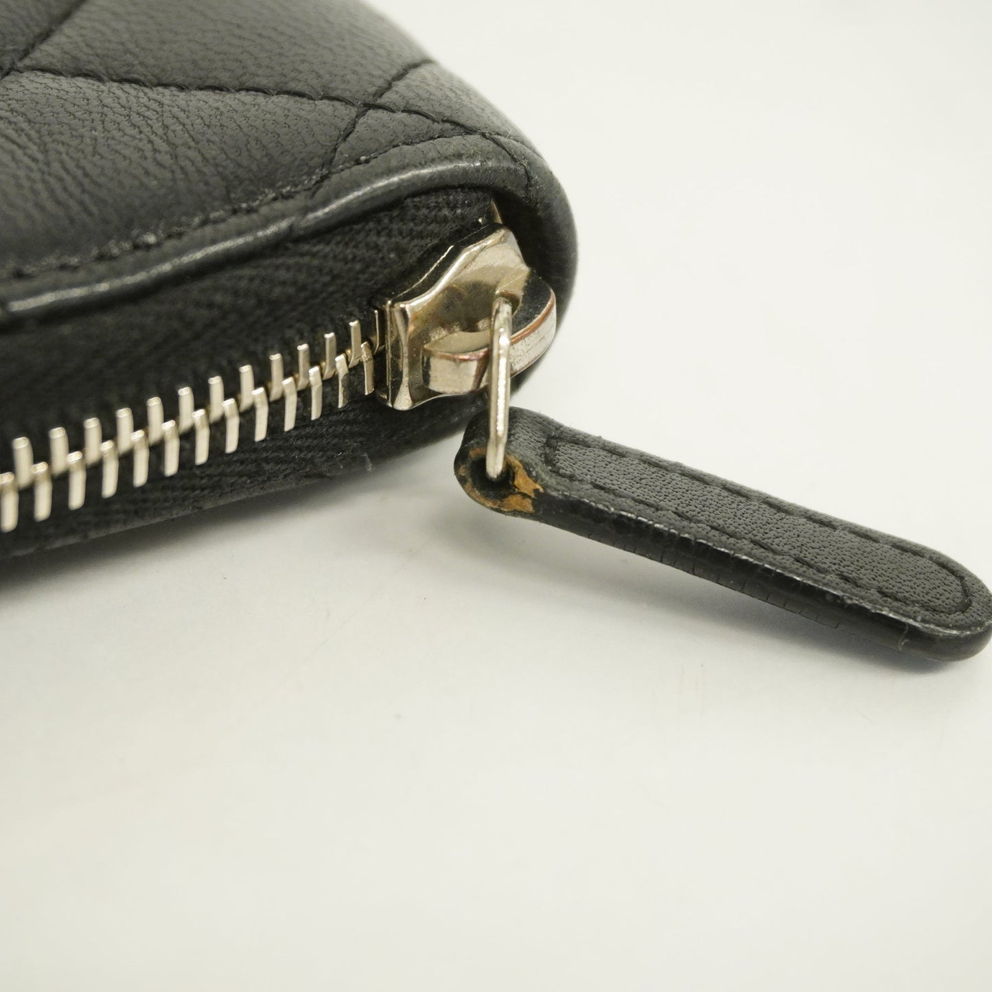 ChanelAuth  Matelasse Silver Metal Fittings Women's Lambskin Long Wallet