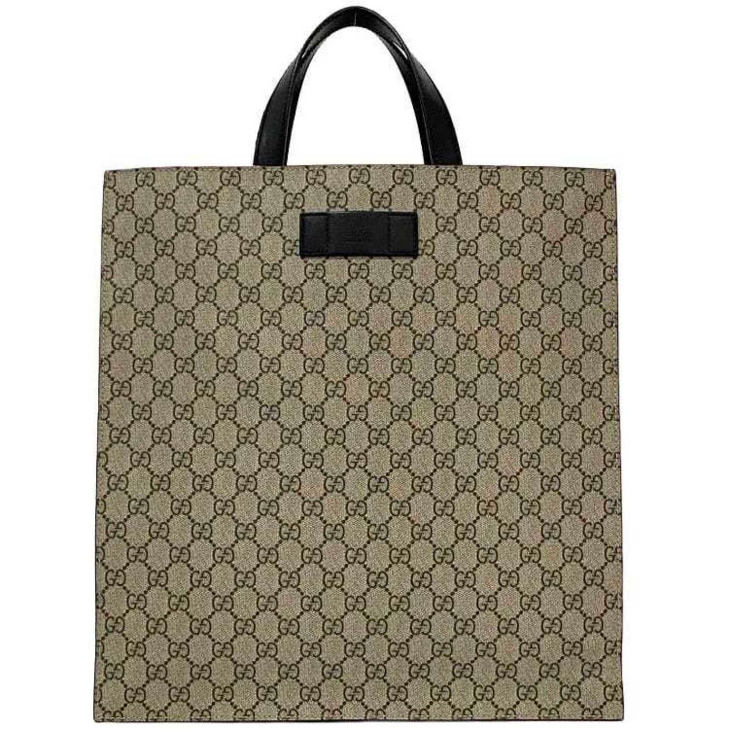 Gucci Beige Black Gg Supreme Tote Bag