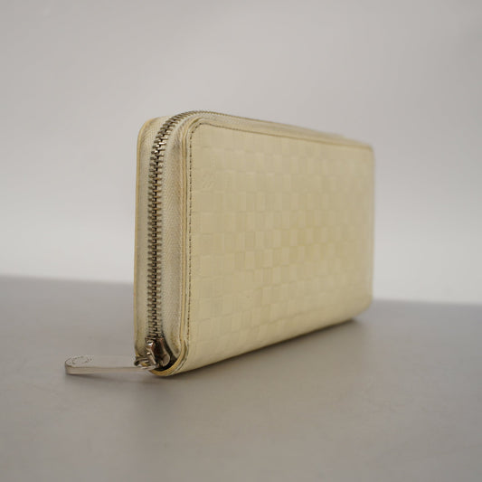 LOUIS VUITTONAuth  Damier Facet Zippy Wallet Creme M94400 Women's Long Wallet