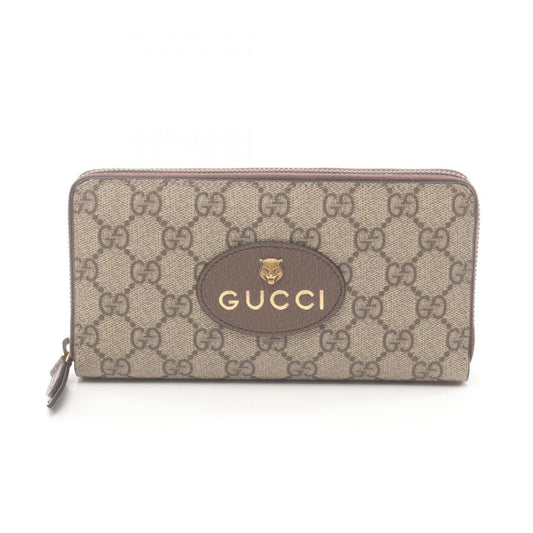 Gucci Beige Brown Pvc Coated Canvas Leather Long Wallet (Bi-Fold) ()