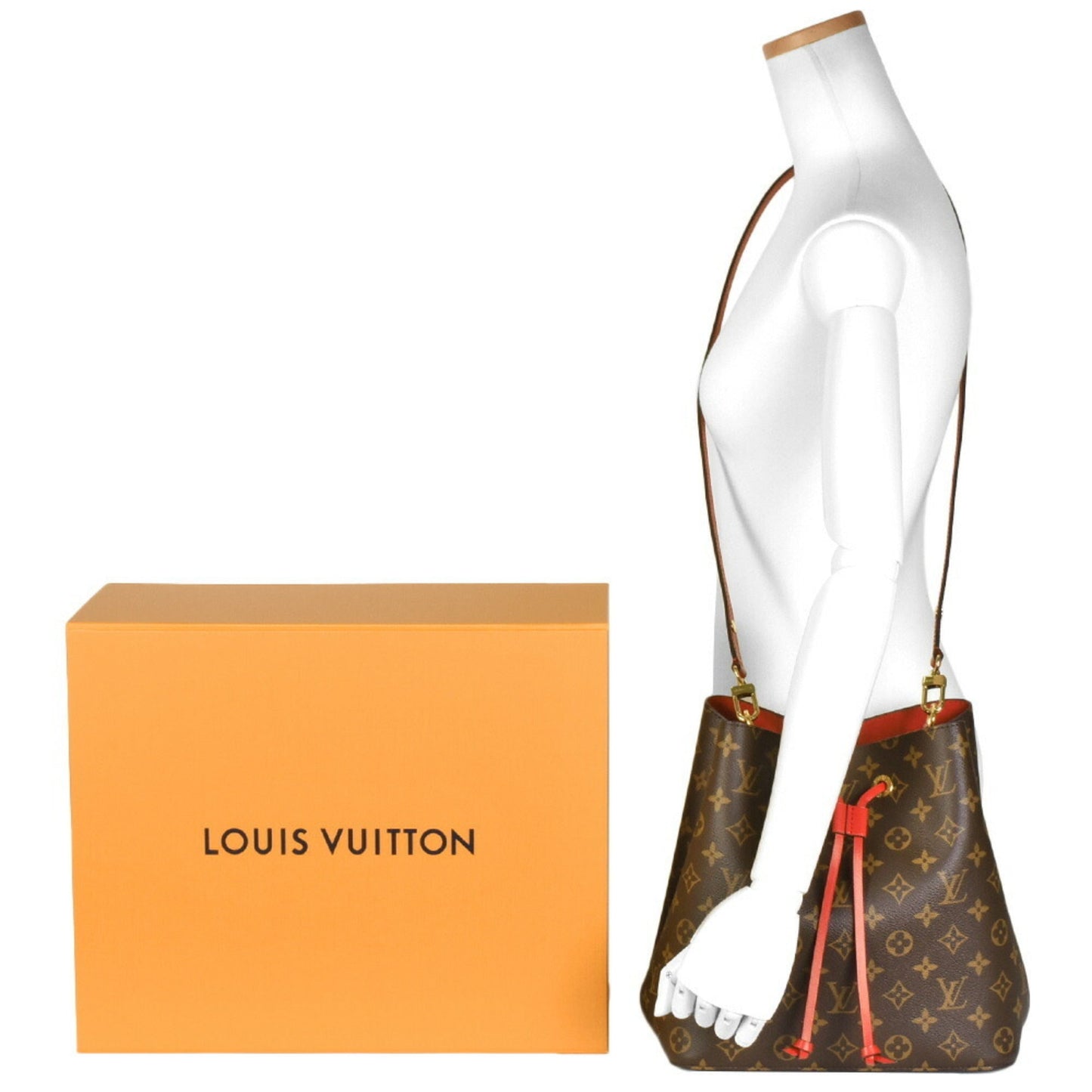 LOUIS VUITTON Neonoe Strap Shoulder Bag Monogram Canvas Coquelicot M44021