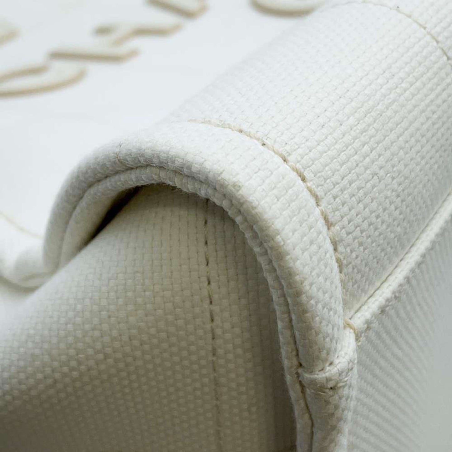 Chanel Tote Bag Deauville Line Coco Mark Large Canvas A66941 2way Shoulder White