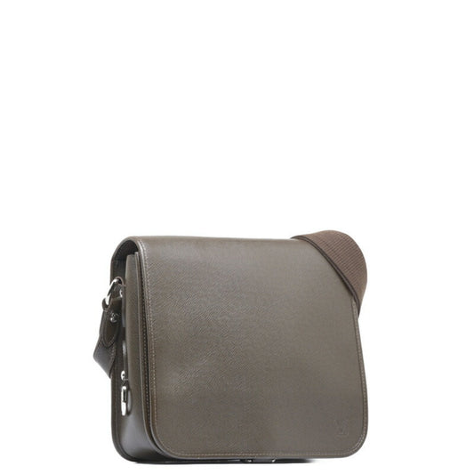 LOUIS VUITTON Taiga Roman PM Shoulder Bag M32778 Grizzly Brown Leather Women's