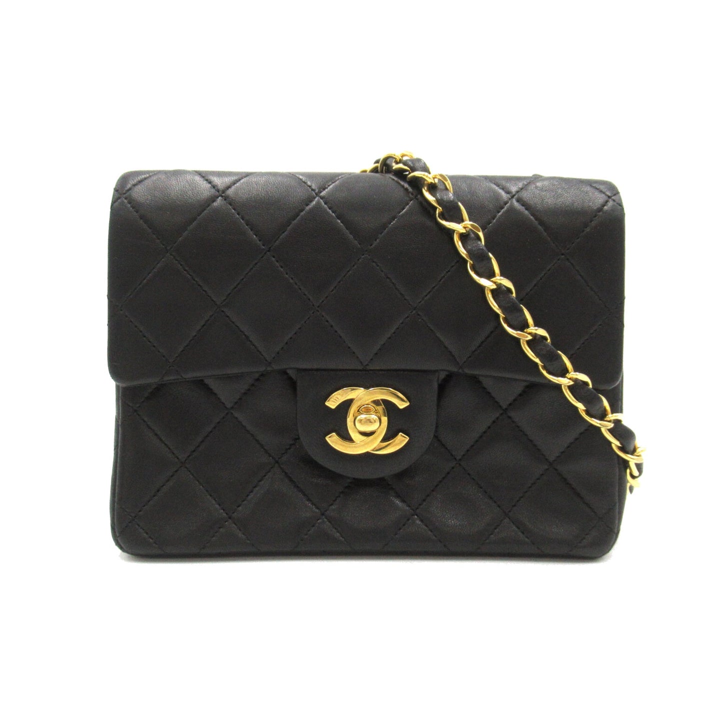 CHANEL Mini Materasse Chain Shoulder Black Lambskin (sheep leather)