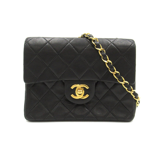 CHANEL Mini Materasse Chain Shoulder Black Lambskin (sheep leather)