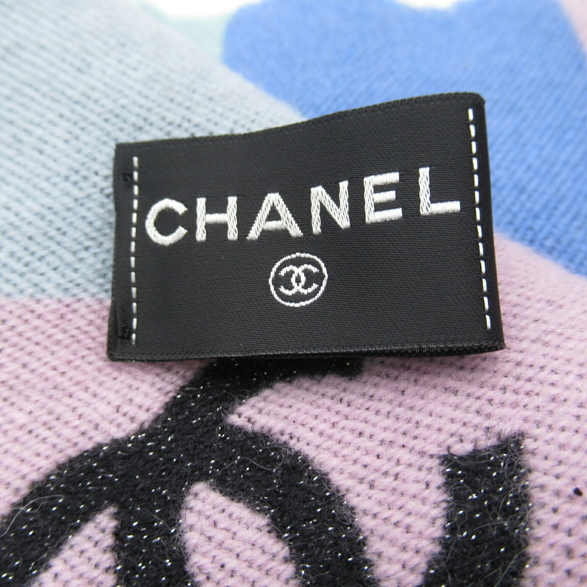 CHANEL Scarf Cashmere Women's Black