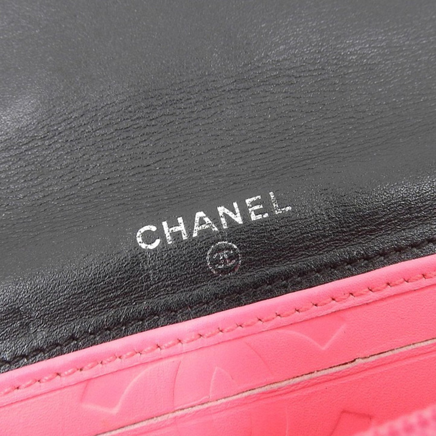 Chanel CHANEL Cambon line Coco mark folding wallet with sticker No. 9 A26722 black leather