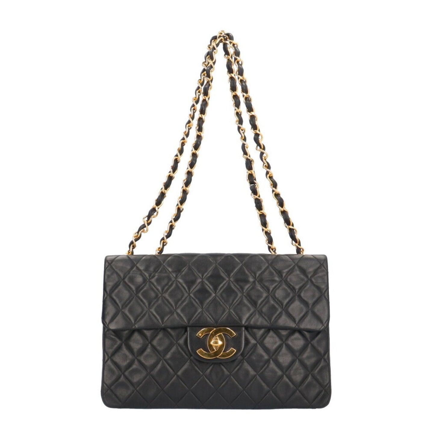 Chanel Deca Matelasse 34 Shoulder Bag Lambskin Black Women's CHANEL Chain