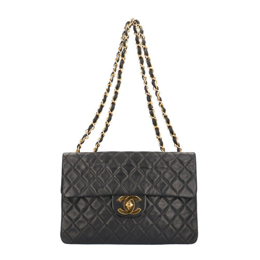 Chanel Deca Matelasse 34 Shoulder Bag Lambskin Black Women's CHANEL Chain