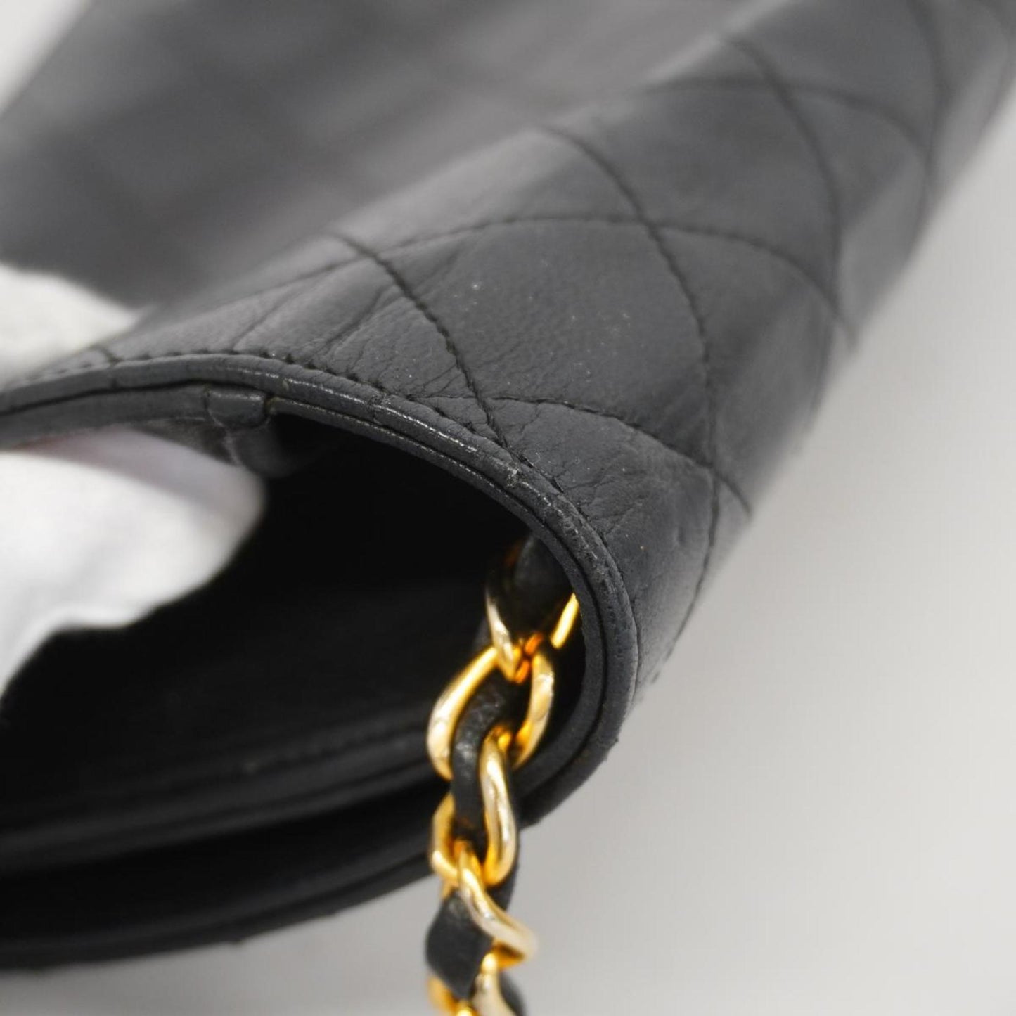 Chanel Shoulder Bag Matelasse Chain Lambskin Black Women's