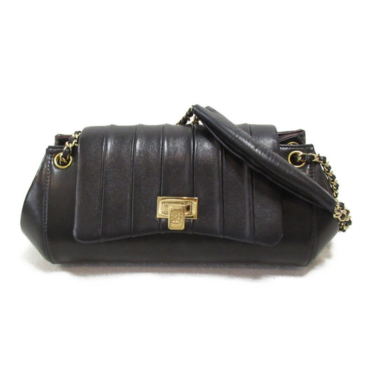 CHANEL Mademoiselle Line Chain Shoulder Bag Black Calfskin (cowhide)