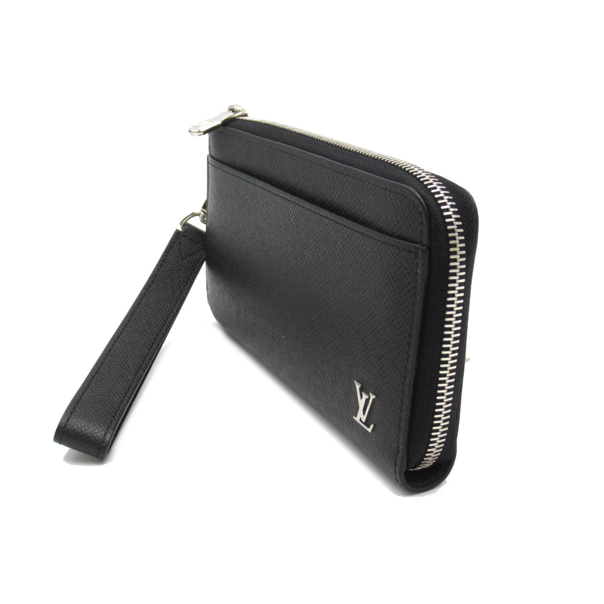 LOUIS VUITTON Zippy Dragonne Black Black Taiga leather M69409
