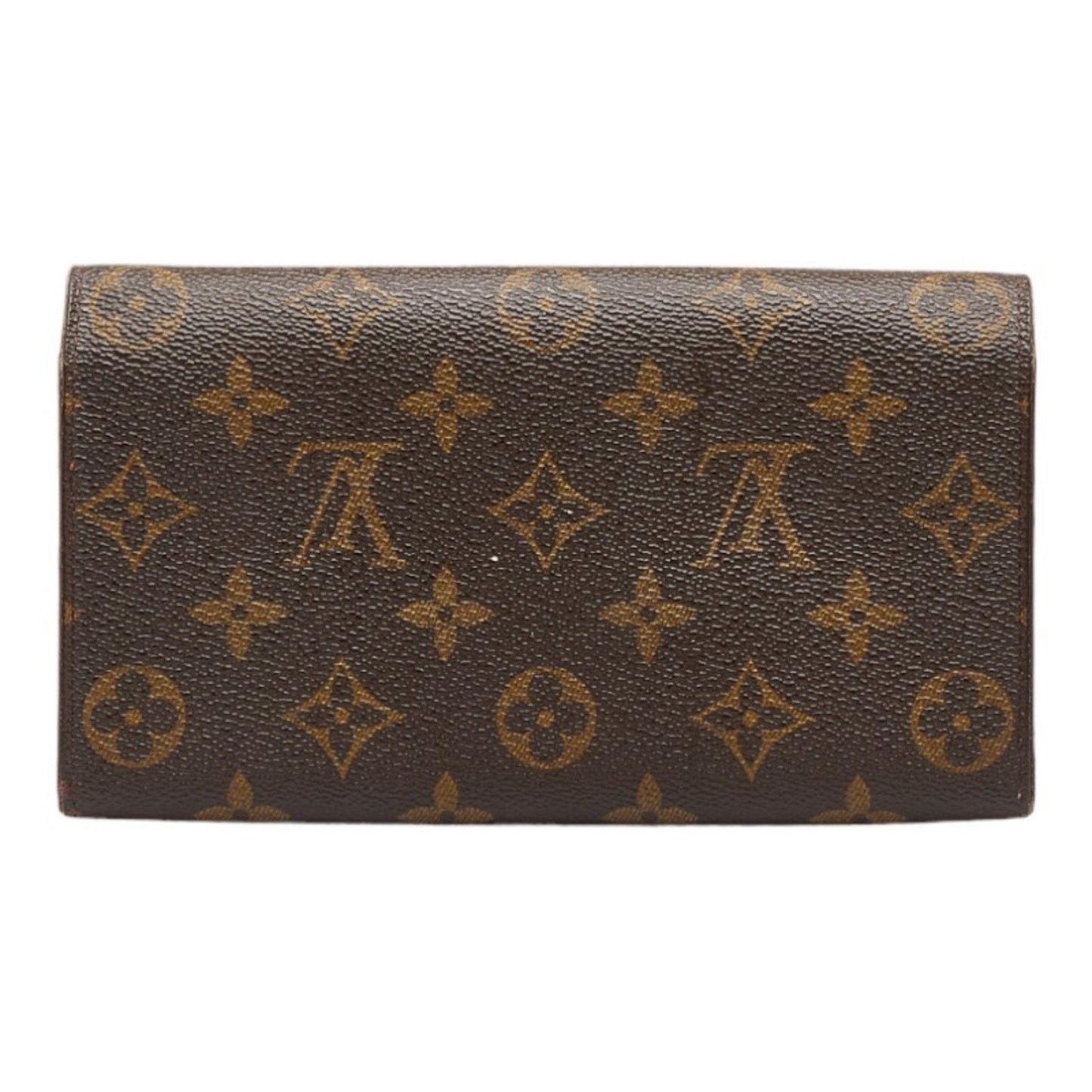 LOUIS VUITTON Monogram Pochette Porte Monet Credit Long Wallet M61725 Brown PVC Leather Ladies